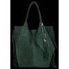 GEANȚĂ DIN PIELE shopper bag Vittoria Gotti verde de sticlă B16